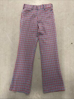 VTG 70s Topsall Houndstooth Double Knit Polyester Men’s Pants 30x32